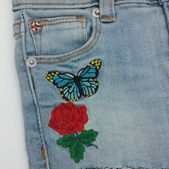 Hudson Flower Field Embroidered Denim Shorts - Picture 7 of 13